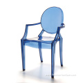 Design clear transparent plastic arms chair